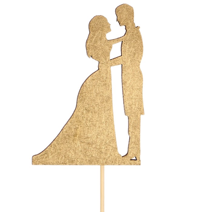 Топпер "Влюбленная парочка" на подвесе, золотой