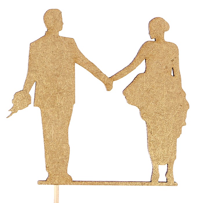 Топпер "Парочка" на подвесе, золотой