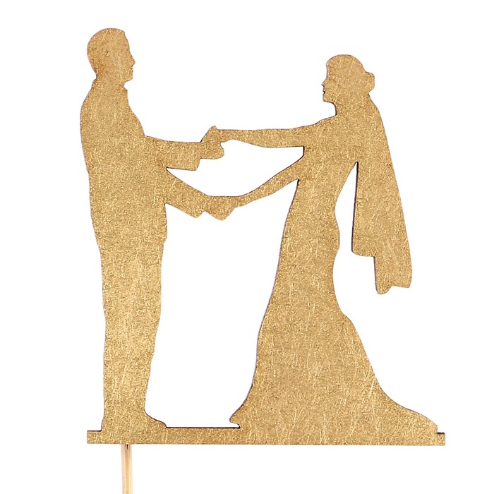 Топпер "Молодожены" на подвесе, золотой