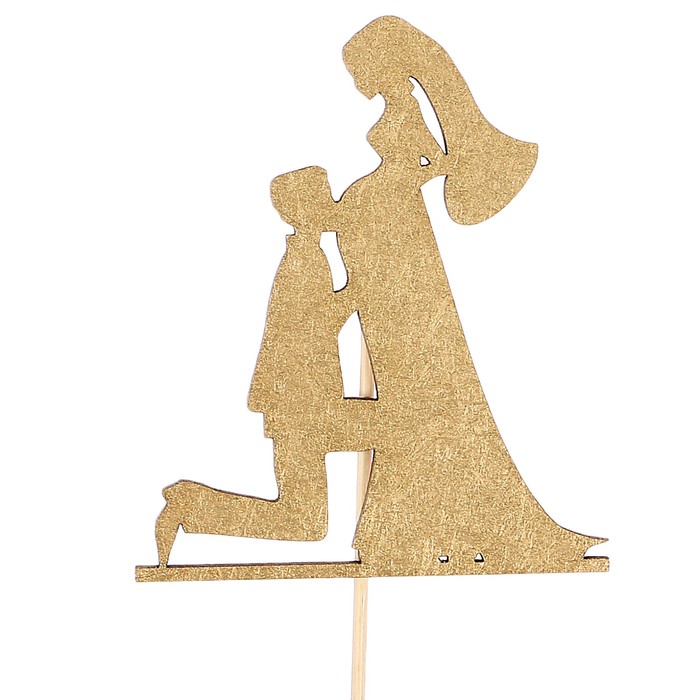 Топпер "Парочка с малышом, " на подвесе, золотой