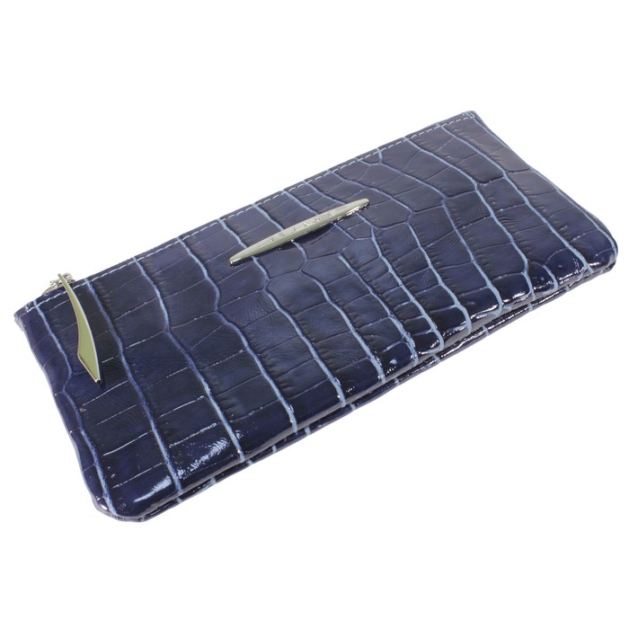 Портмоне женское на застёжке, 1 отдел для купюр, 1 внешний карман, цвет синий