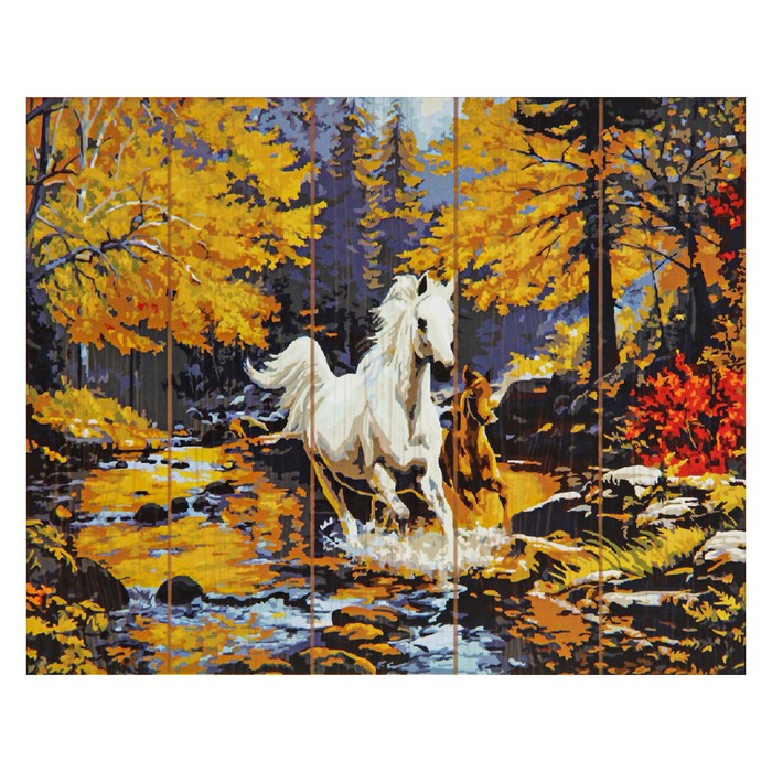 Картины по номерам на дереве 40х50 "Осенний марафон" GXT9507