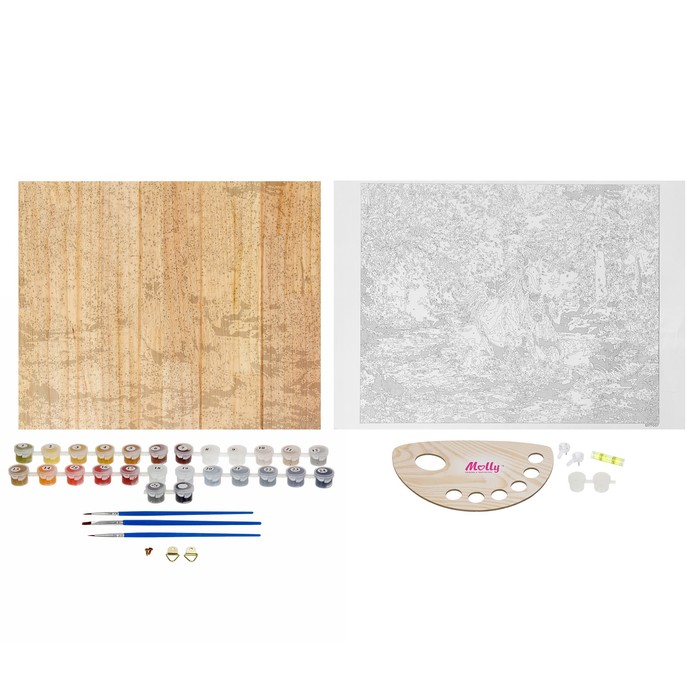 Картины по номерам на дереве 40х50 "Осенний марафон" GXT9507