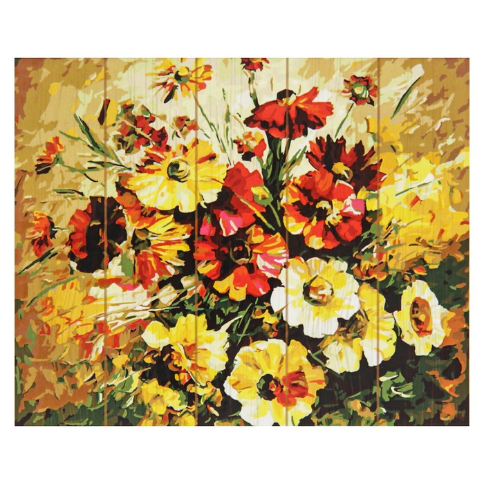 Картины по номерам на дереве 40х50 Афремов "Цветочная фантазия " GT6746