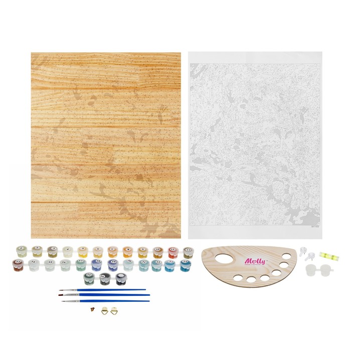 Картины по номерам на дереве 40х50 Афремов "Леопард" GT7434