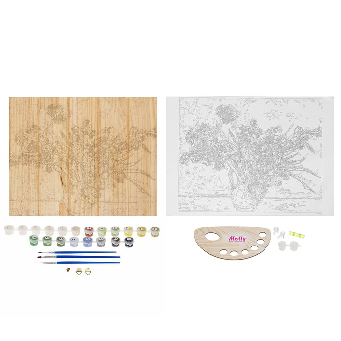 Картины по номерам на дереве 40х50 Ван гог "Ирисы в вазе" GXT9826