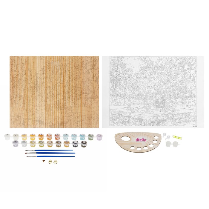 Картины по номерам на дереве 40х50 Сунг ли "Букет полевых ромашек" GXT4588