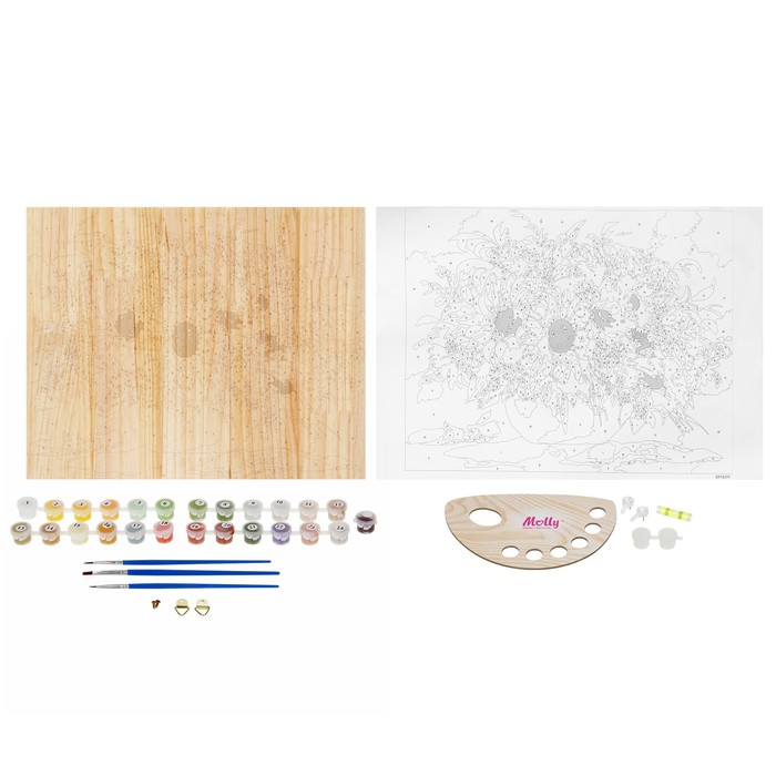 Картины по номерам на дереве 40х50 "Полевые цветы" GXT6291