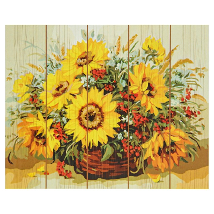 Картины по номерам на дереве 40х50 "Солнечный букет" GXT7536