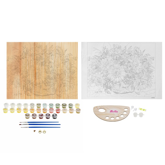 Картины по номерам на дереве 40х50 "Солнечный букет" GXT7536