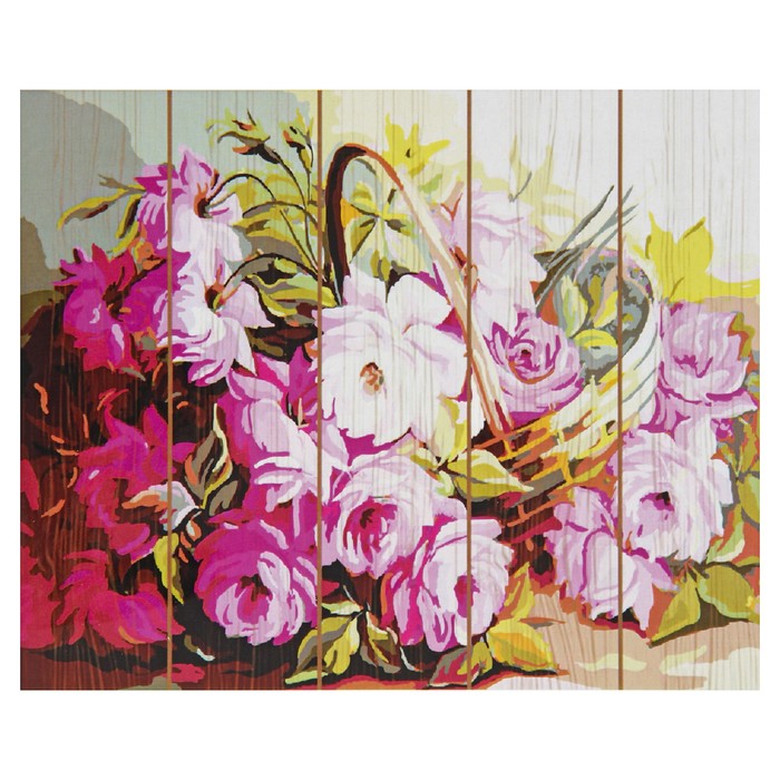 Картины по номерам на дереве 40х50 "Корзина с цветами" GXT7916