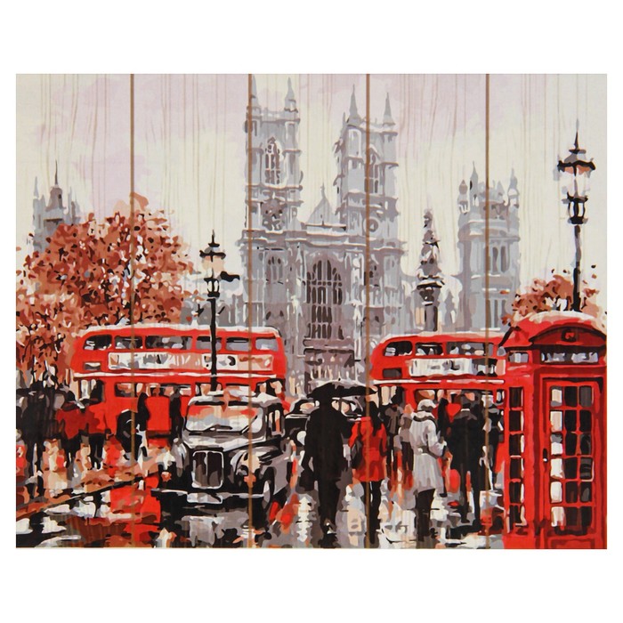 Картины по номерам на дереве "Лондонский транспорт"