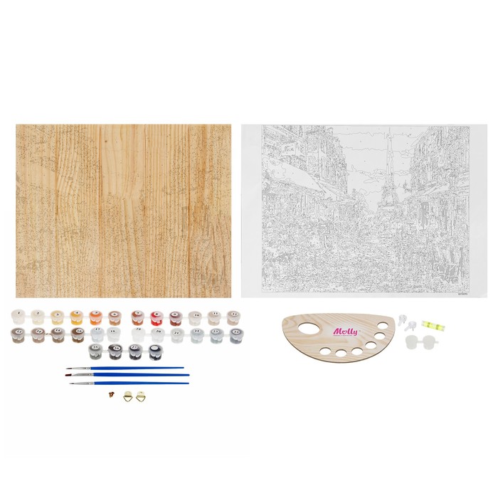 Картины по номерам на дереве "Окно в Париж"