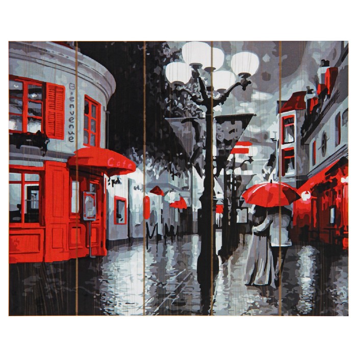 Картины по номерам на дереве "Вечерняя прогулка"