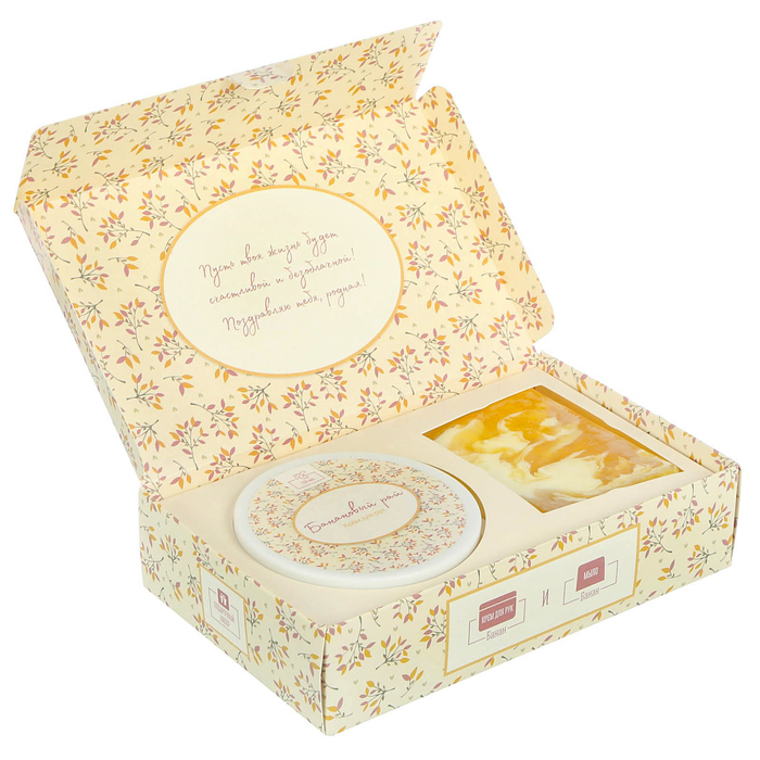 Подарочный набор "Моей любимой доченьке": косметическое мыло, крем для рук с ароматом банана