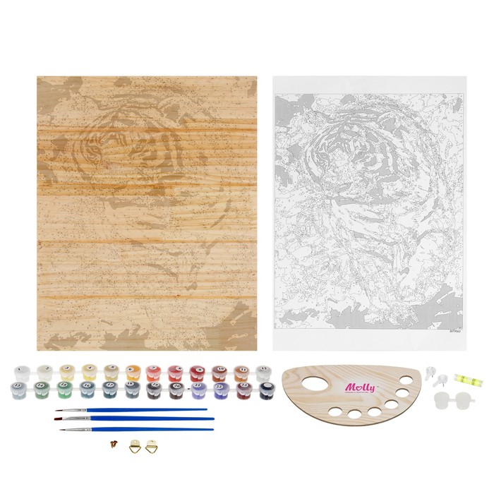 Картины по номерам на дереве 40х50 Афремов "Тигр" GXT9063