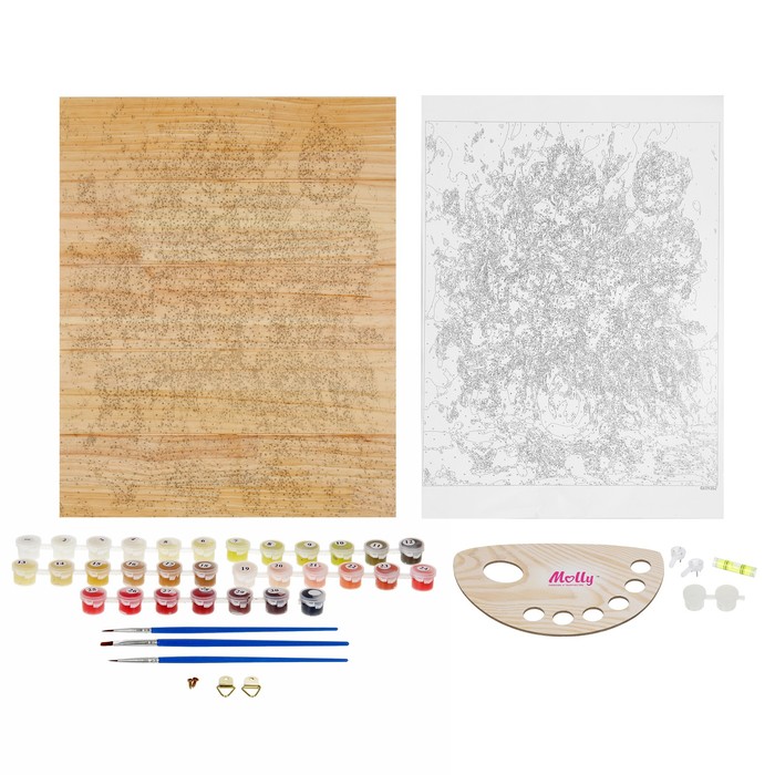 Картины по номерам на дереве "Букет маков"