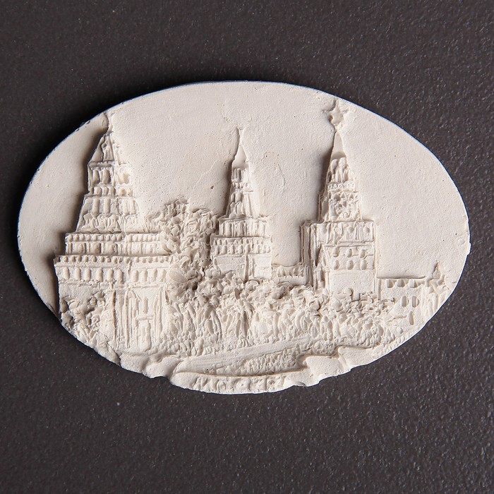 Барельеф для декорирования "Кремль" белый, 6х4см