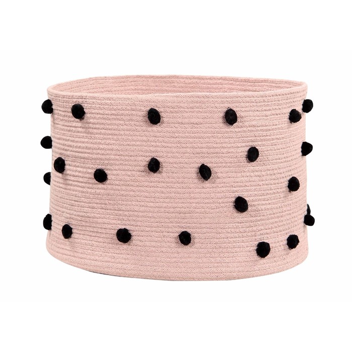 Корзина с горошинами, диаметр 45 см, высота 30 см, цвет бежевый