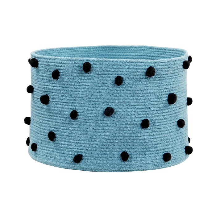 Корзина с горошинами, диаметр 45 см, высота 30 см, цвет изумрудный