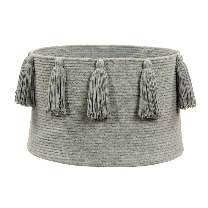 Корзина с кистями, диаметр 45 см, высота 30 см, цвет серый