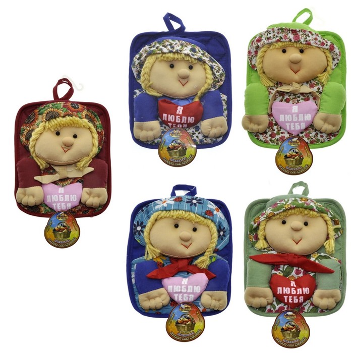 Прихватка с карманом "Кукла", размер 16х21 см, цвет микс АС20-24