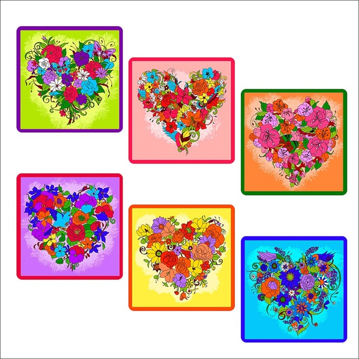 Прихватка "Цветочное сердце", размер 17х17 см, цвет микс Z22-35