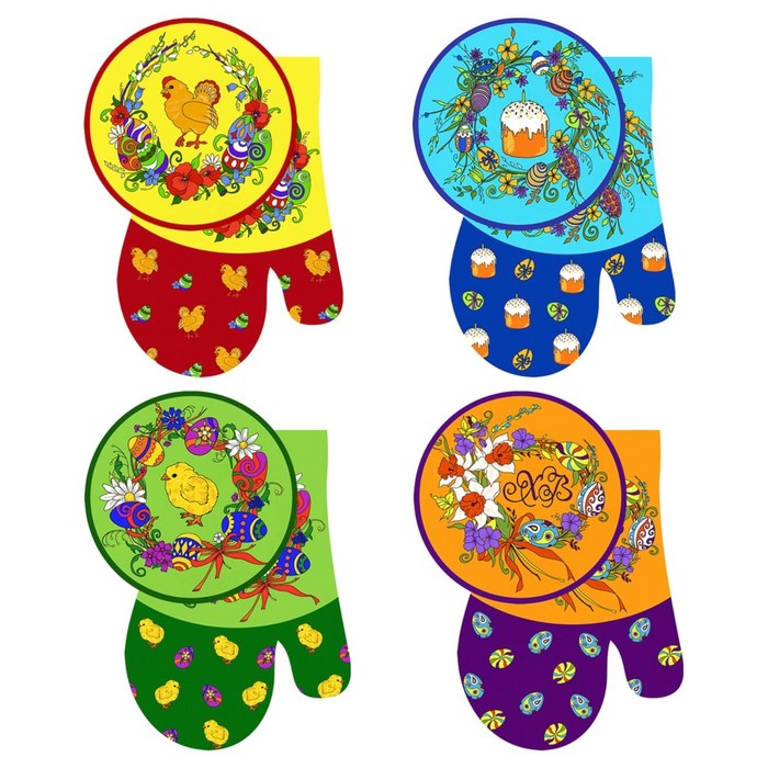 Набор прихваток "Светлая Пасха", диаметр 20 см, 17х27 см, цвет микс Z22-39