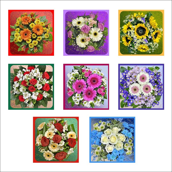 Прихватка "Букет фото", размер 17х17 см, цвет микс L22-40