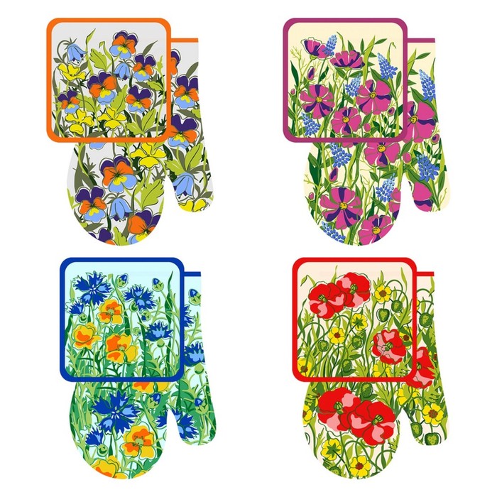 Набор прихваток "Калифорния", размер 17х17 см, 17х27 см, цвет микс Z22-47