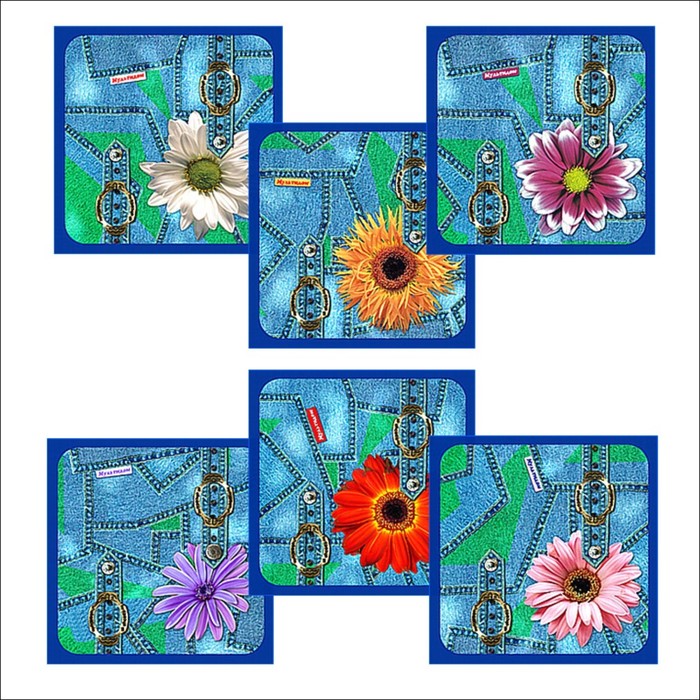 Прихватка "Джинс-цветы", размер 17х17 см, цвет микс FS22-74JP