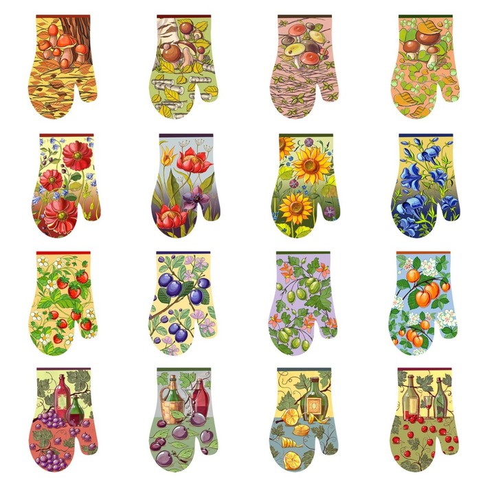 Прихватка-рукавица "Ассорти", размер 15х25 см, цвет микс L22-197