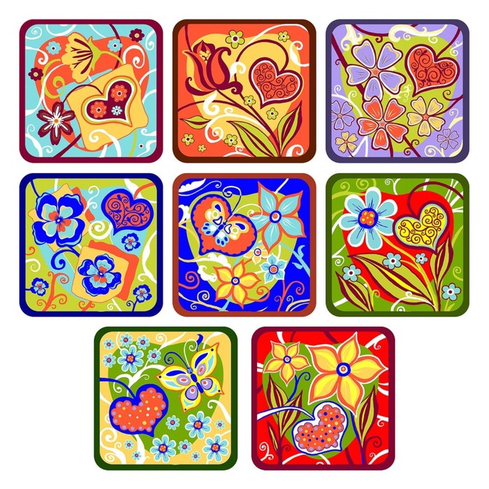 Прихватка "Сердечки", размер 15,5х15,5 см, цвет микс L22-201