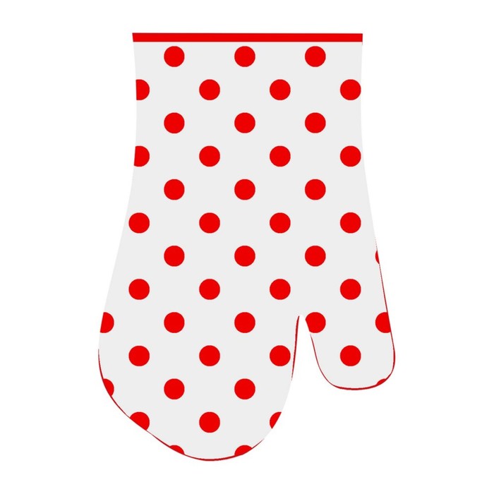 Прихватка-рукавица "Горошек", размер 17х27 см, цвет красный HN22-235