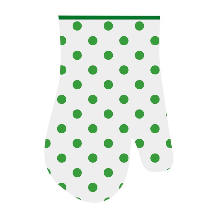 Прихватка-рукавица "Горошек", размер 17х27 см, цвет зелёный HN22-237