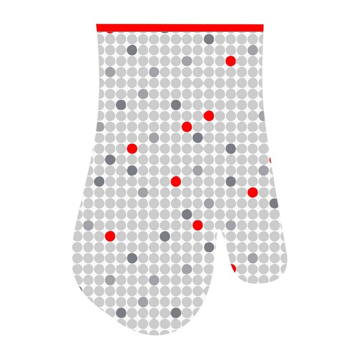 Прихватка-рукавица "Мозаика", размер 17х27 см, цвет серый HN22-239