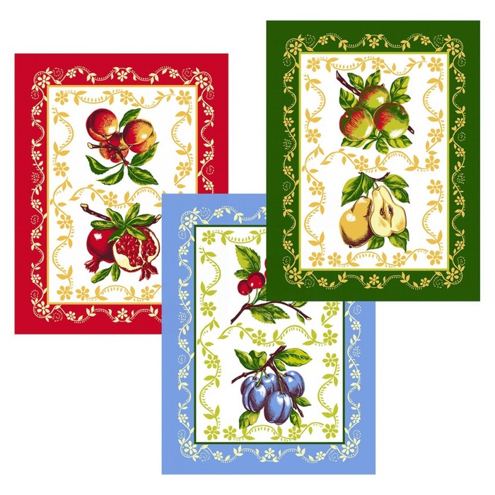 Полотенце "Любимые фрукты", размер 48х62 см, цвет микс МД71-17