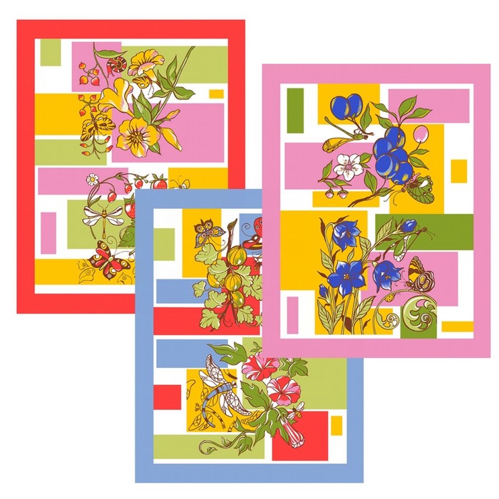 Полотенце "Лето", размер 48х62 см, цвет микс МТ71-73