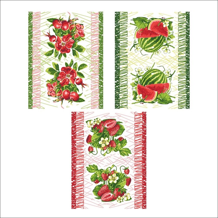 Полотенце "Ягоды-фрукты", размер 48х62 см, цвет микс МТ71-97