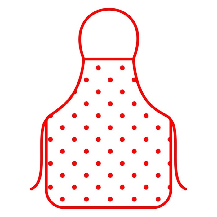 Фартук "Горошек". размер 52х72 см, цвет красный МТ71-134