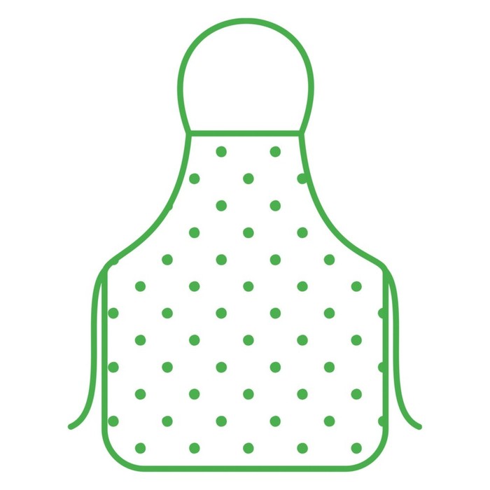 Фартук "Горошек". размер 52х72 см, цвет зелёный МТ71-135