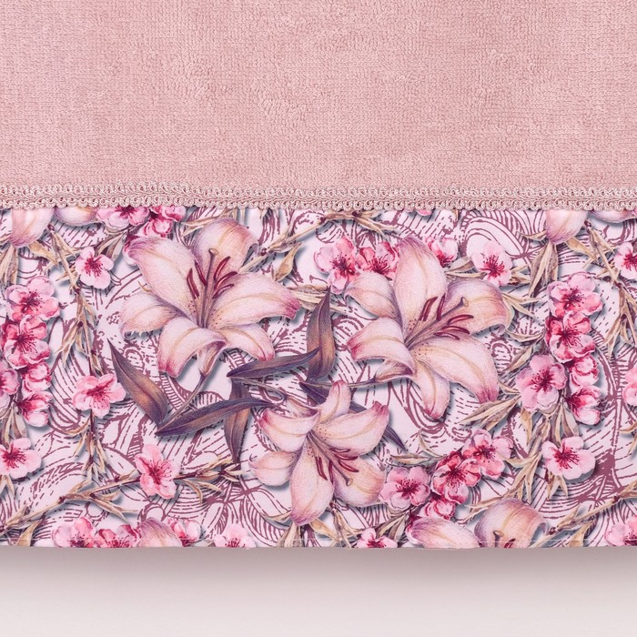 Комплект махровых полотенец "Лилии" 70х130см, 45х90см, роз, 390г/м2 хлопок.100%