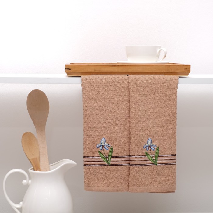 Набор полотенец, 38х64см х2шт, цвет коричневый