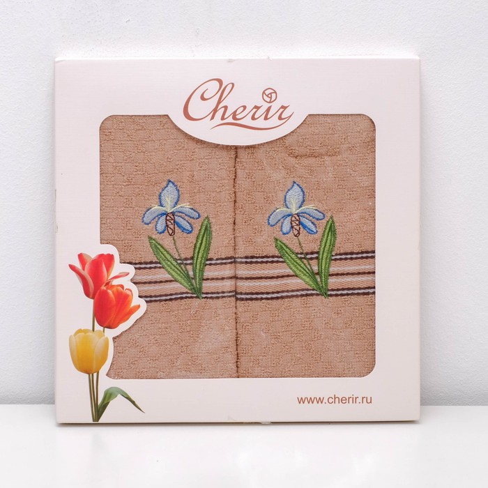 Набор полотенец, 38х64см х2шт, цвет коричневый