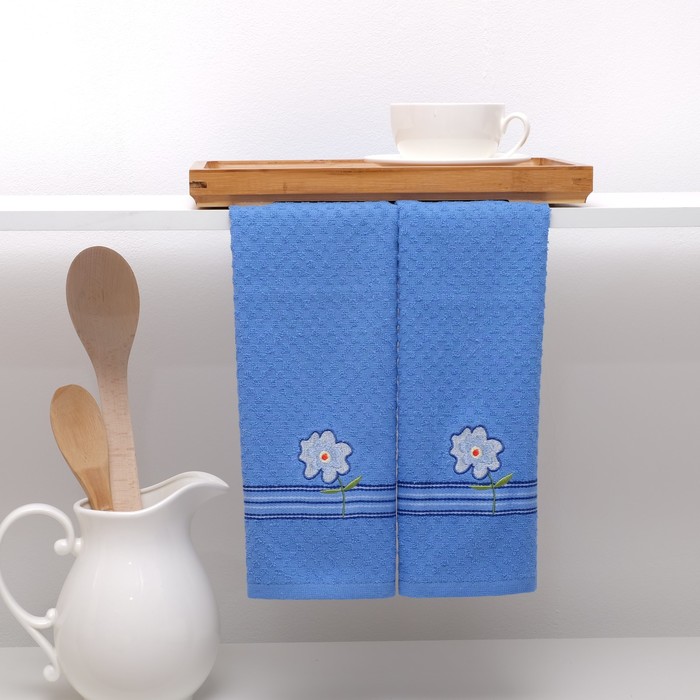 Набор полотенец, 38х64см х2шт, цвет синий