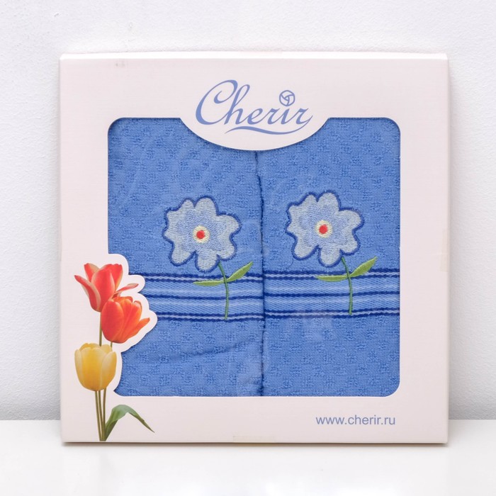 Набор полотенец, 38х64см х2шт, цвет синий