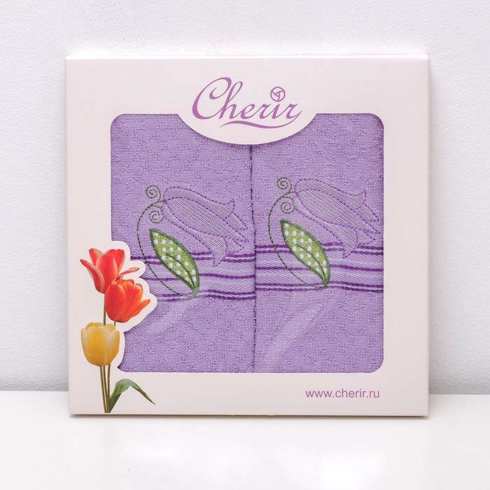 Набор полотенец, 38х64см х2шт, цвет фиолетовый