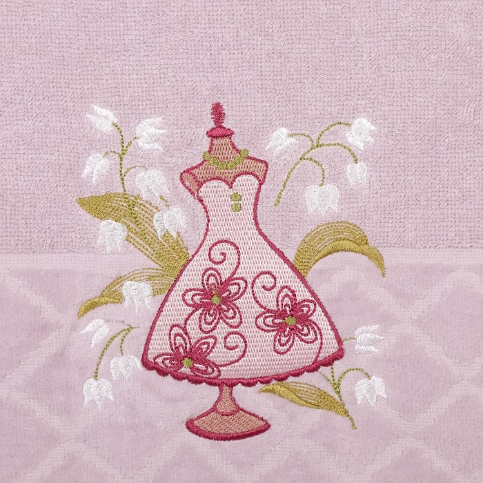 Комплект махровых полотенец "Модница" 70х130см, 45х90см, пыльная роза, 400г/м2, хл.100%