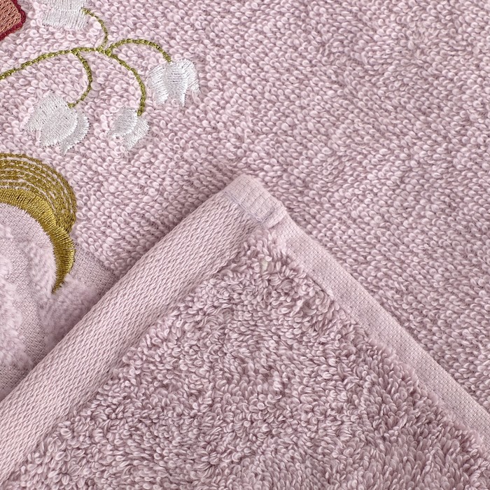 Комплект махровых полотенец "Модница" 70х130см, 45х90см, пыльная роза, 400г/м2, хл.100%