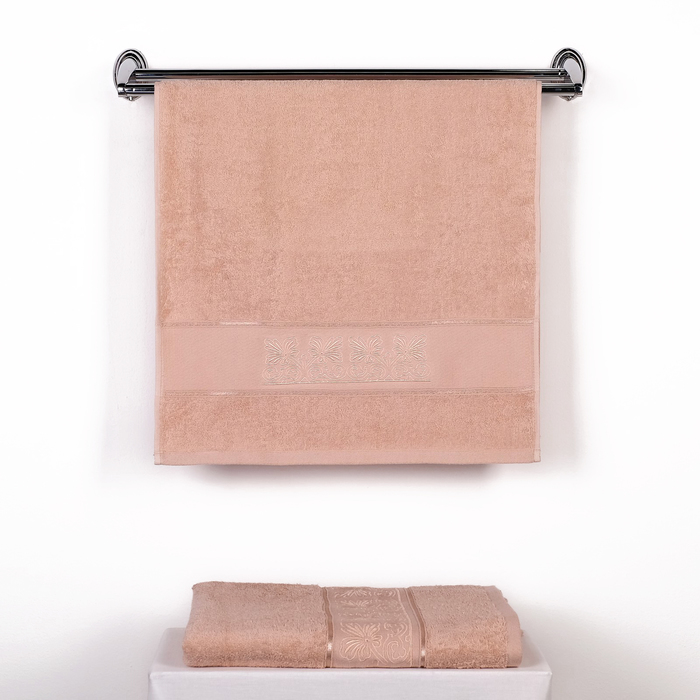 Комплект махровых полотенец "Парадиз" 70х140см, 45х90см, кофе, 390 г/м2, хлопок 100%